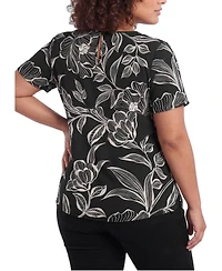 Torrid Plus Abbey Floral-Print Georgette Scoop Neck Blouse