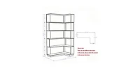 Flynama 35.43 Inch Extended L-Shape Corner Anti-Drop Open Storage Bookshelf