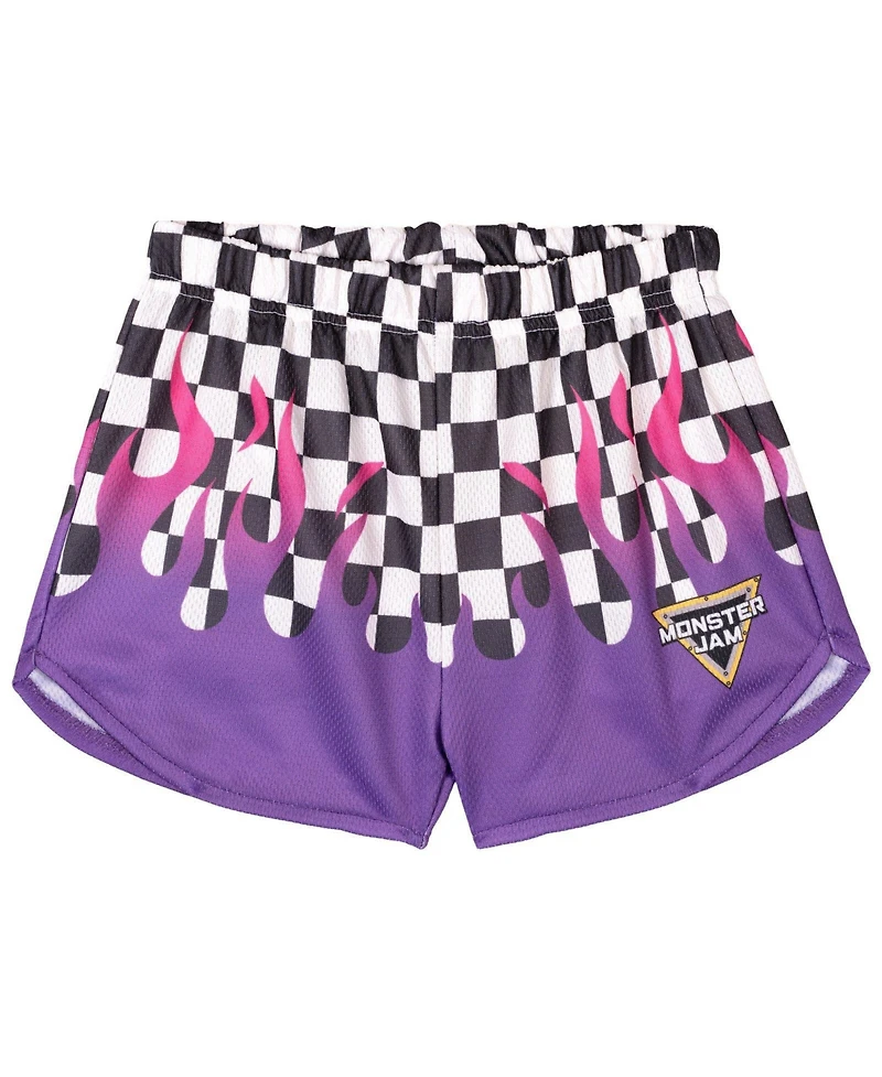 Monster Jam Girls' 4-16 Sparkle Smash Sleeveless Athletic Graphic Tank Top and Shorts, 2-Piece Set