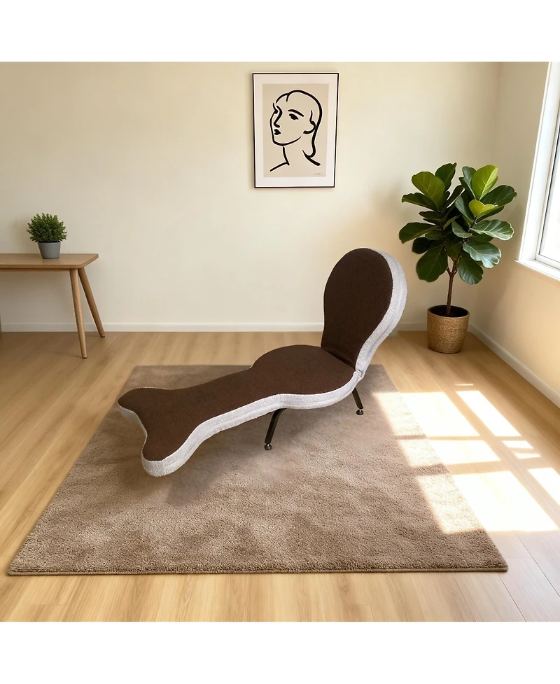 Streamdale Foldable Ergonomic Teddy Velvet Lazy Sofa Chair