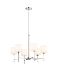 Kichler Ali 26" Wide Polished Nickel 6-Light Modern Shade Chandelier