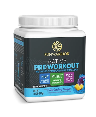 Sunwarrior Active Pre Workout Powder, 315 Gram Caffeine Free, , No Added Sugars
