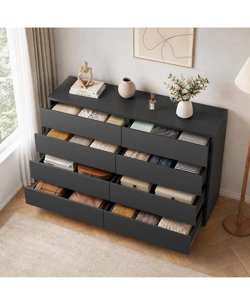 homfan 8 Drawer Dresser for Bedroom, Modern Chest of Drawers, Storage with Drawers Living Room, Hallway, Entryway, Bedroom