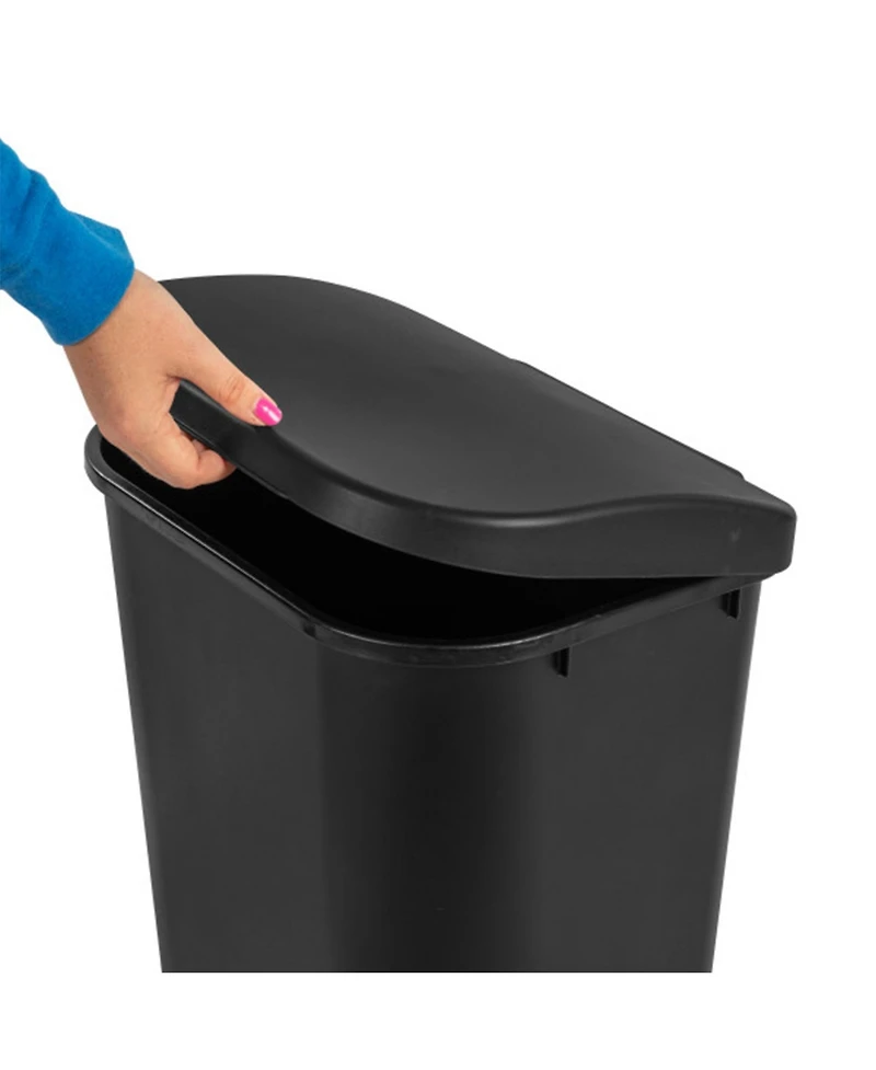 Sterilite 11.3 Gal Lift Top Lid Wastebasket Kitchen Trash Can, Black (12 Pack)