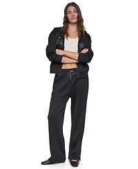 Dkny Women's Pins & Patches Wide-Leg Knit Drawstring Pants