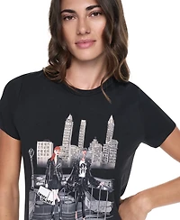 Dkny Women's Central Park Steps Conversational Crewneck Short-Sleeve T-Shirt