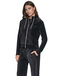 Dkny Women's Long-Sleeve Lurex Velvet Jacket