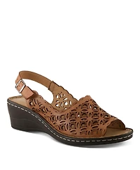 Spring Step Women's Belizana Slingback Wedge with Laser-Cut Detail