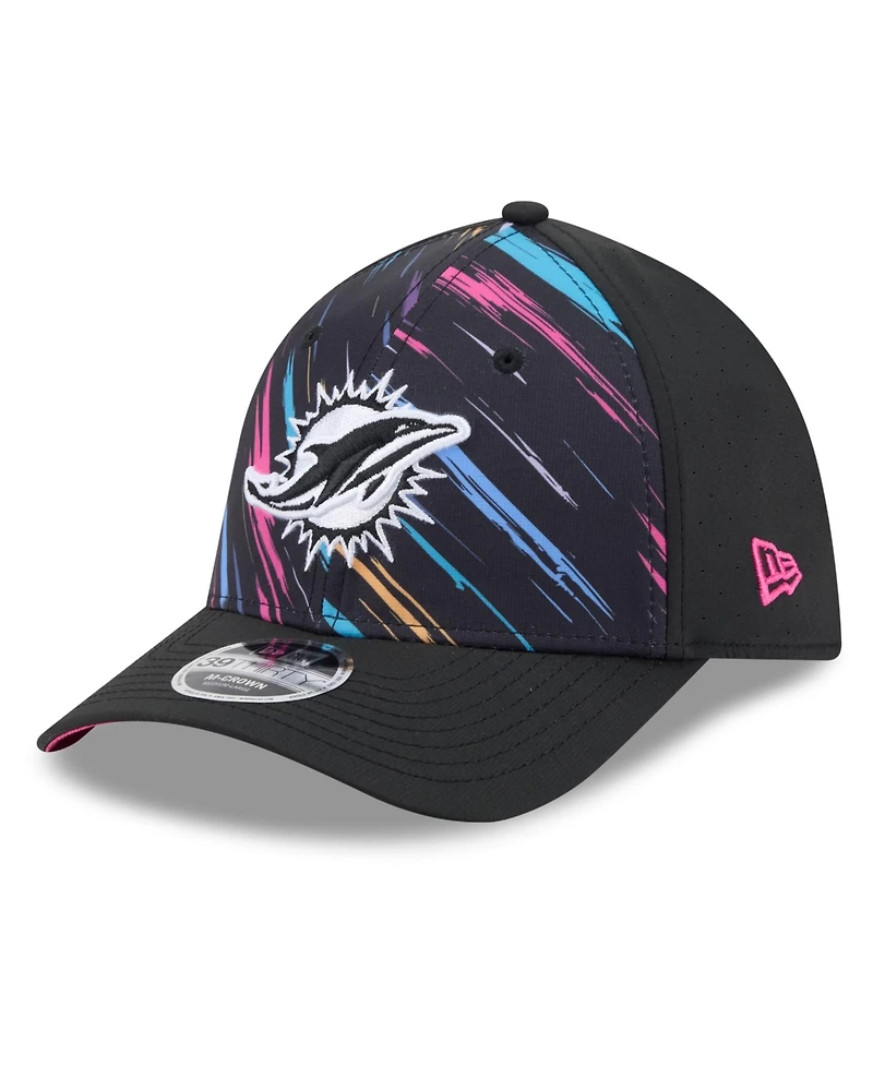 New Era Men's Black Miami Dolphins 2026 Nfl Cruical Catch 39THIRTY M-Crown Stretch Hat