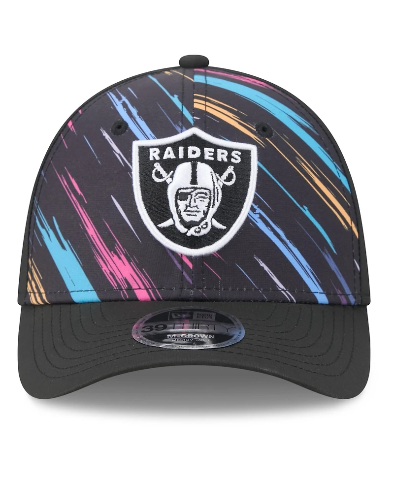 New Era Men's Black Las Vegas Raiders 2026 Nfl Cruical Catch 39THIRTY M-Crown Stretch Hat