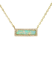 Kamaria Reflection Necklace with Lab Grown Opal in 14k Gold Plated Sterling Silver