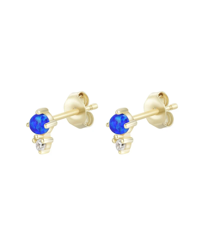 Kamaria Lab-grown Opal Seed Stud Earrings in 14k Gold-Plated Sterling Silver