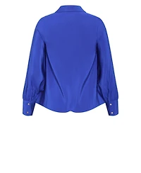 City Chic Plus Isabella Long-Sleeve Tie-Front Collared Blouse