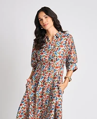 Vince Camuto Women's Button-Front Collared Shirt Dress