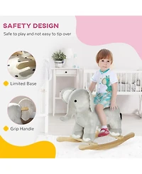 Glintex 12V Kids Electric Ride-On Horse with Sounds, Carrot Toy, Comb, Foot Pedal, Seat Storage, and Battery Power for Ages 1.5-3, Brown