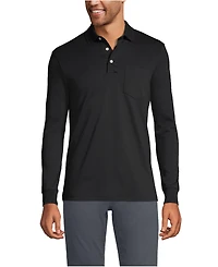 Lands' End Big & Tall Long Sleeve Cotton Supima Polo Shirt with Pocket