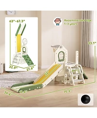 Glintex Foldable 5-in-1 Toddler Slide Indoor Playset, Ages 1-3