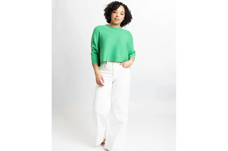Caldwell Collection Women's Brooklyn Lightweight Textured Cropped Sweater