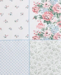 Laura Ashley Hope Patchwork Cotton 7-Piece Comforter Set, Full/Queen