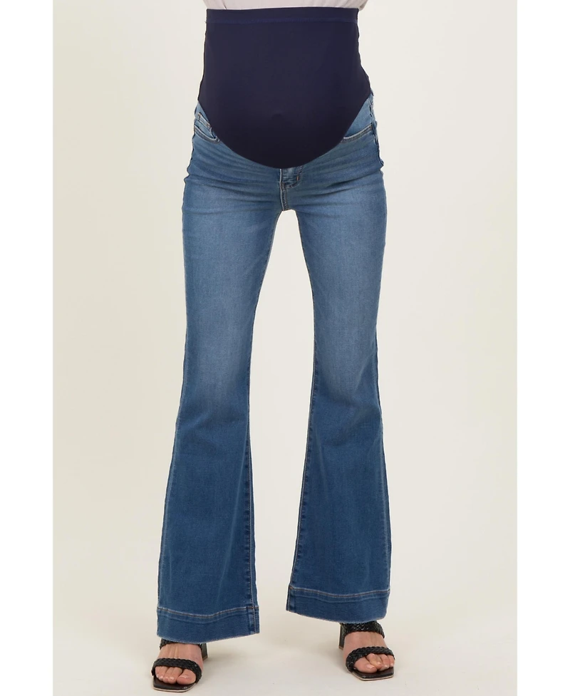Pinkblush Maternity High-Waisted Flare Over-Belly Waistband Jeans