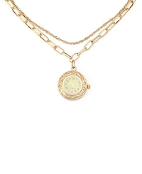 Steve Madden Cubic Zirconia Gold-Tone Paperclip Chain Layered Necklace
