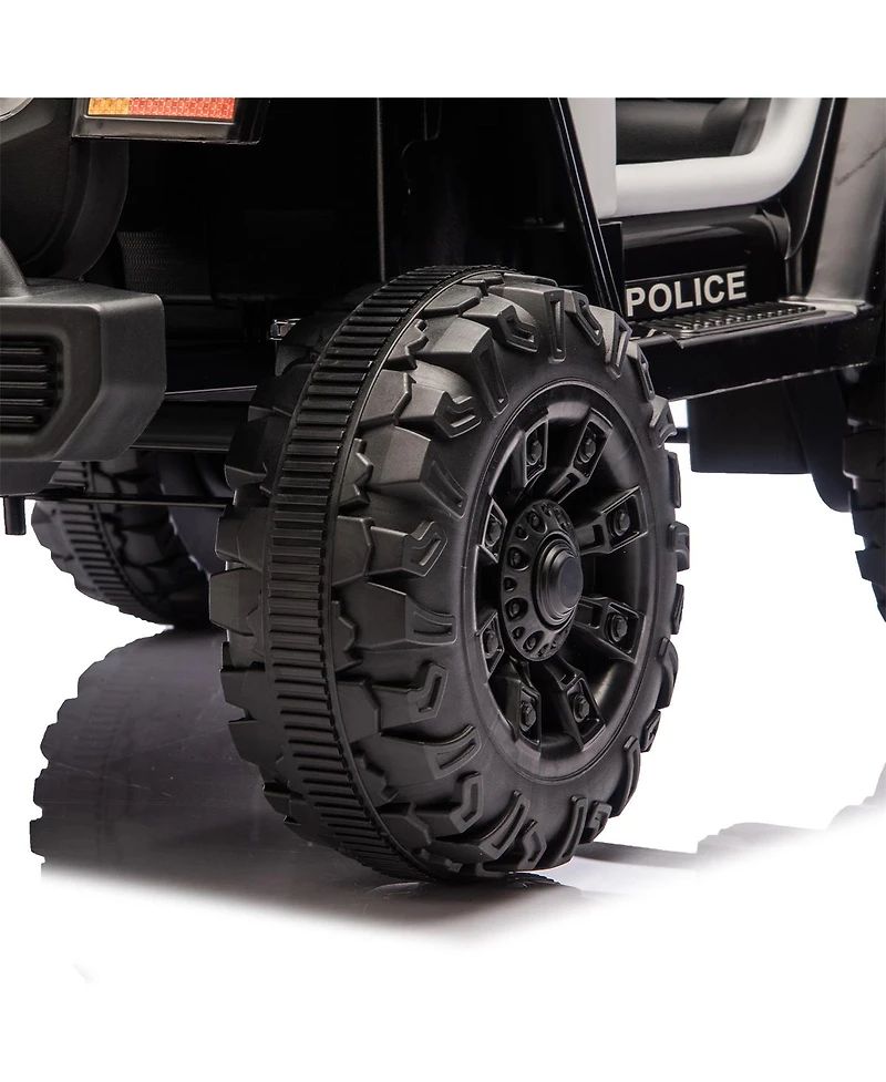 Yobtop 12V Kids Electric Police Car with Parent Remote Control,Dual Motor Drive,Four-Wheel Suspension,Music, Bluetooth, MP3, Usb for Kids