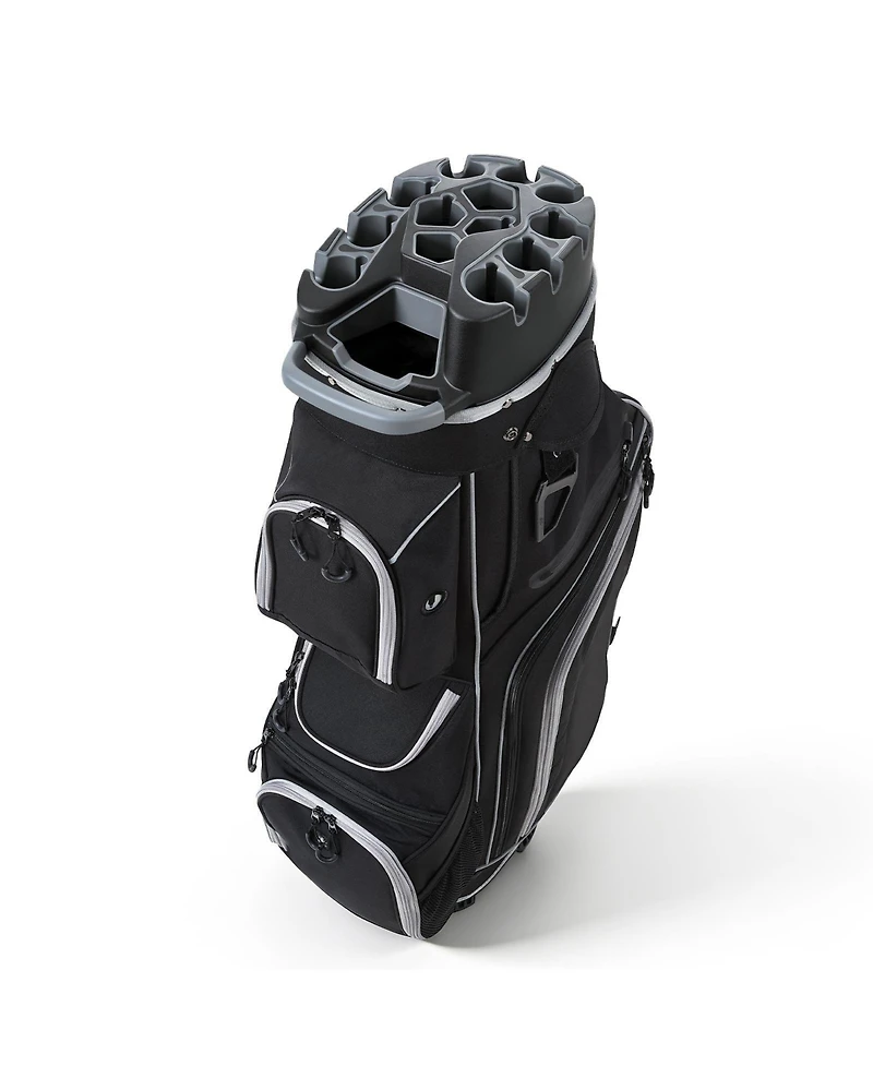 Sugift 14-Way Divider Golf Cart Bag with Full-Length Dividers Rain Hood and 900D Polyester Shell