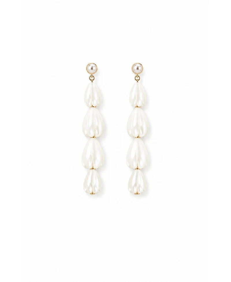 A.b. Ellie Long Mother of Pearl Stacked Drop Earrings