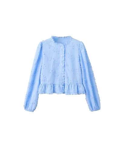 Mango Women's Embroidered Floral Long-Sleeve Blouse