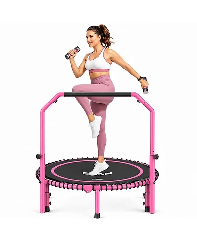 Bcan BT2 40 Inch Rebounder Trampoline for Adults, Handle Included, Indoor Use, 450 lbs Weight Capacity