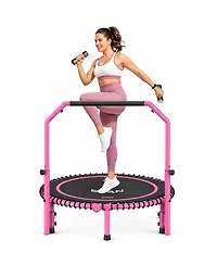 Bcan BT2 40 Inch Rebounder Trampoline for Adults, Handle Included, Indoor Use, 450 lbs Weight Capacity