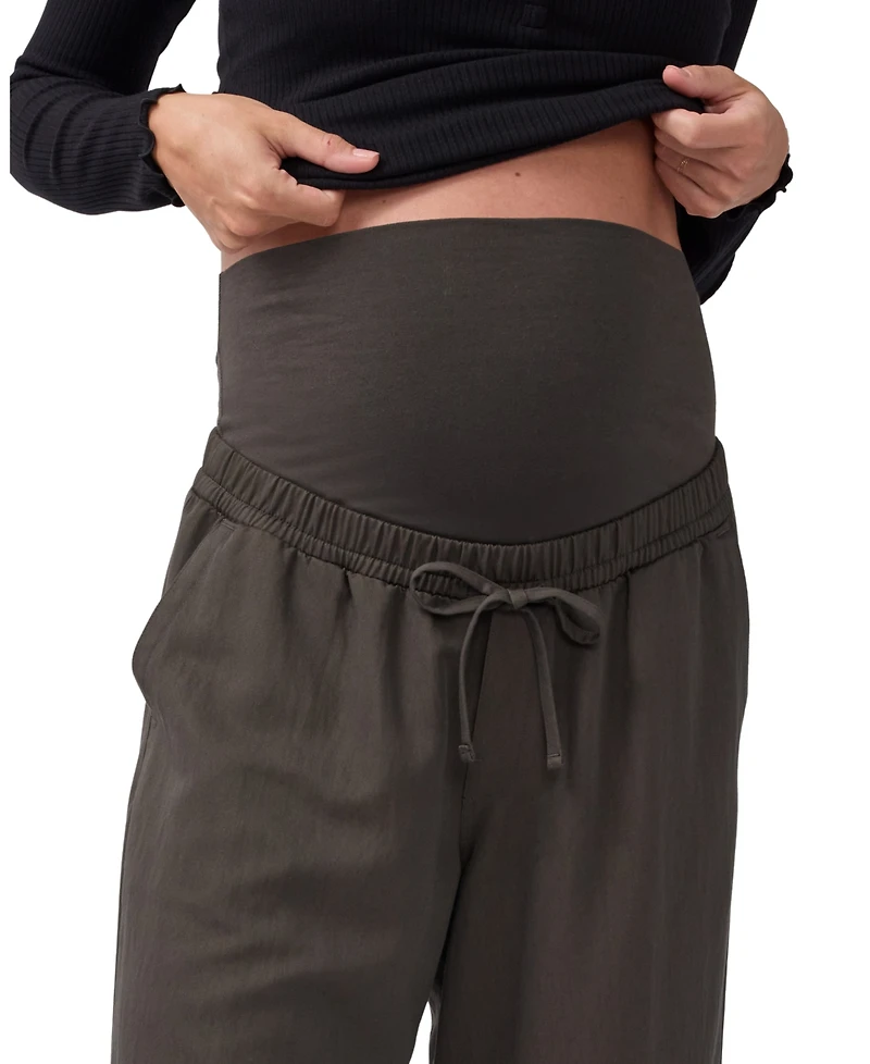 Ingrid + Isabel Maternity Over-Belly Wide-Leg High-Rise Pant