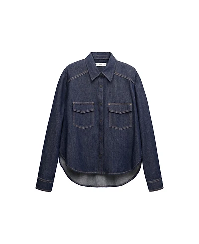 Mango Women's Denim Slim-Fit Shirt