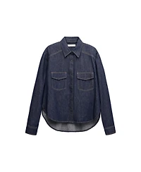 Mango Women's Denim Slim-Fit Shirt