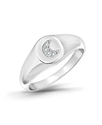 Macy's Cubic Zirconia Silver-Tone Signet Ring