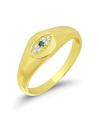 Macy's Cubic Zirconia and Created Blue Stone Signet Ring