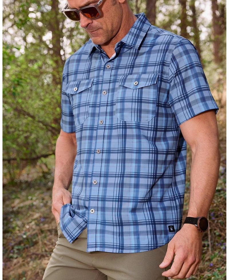 Spyder Men's Seaside Plaid Short-Sleeve Regular-Fit Shirt