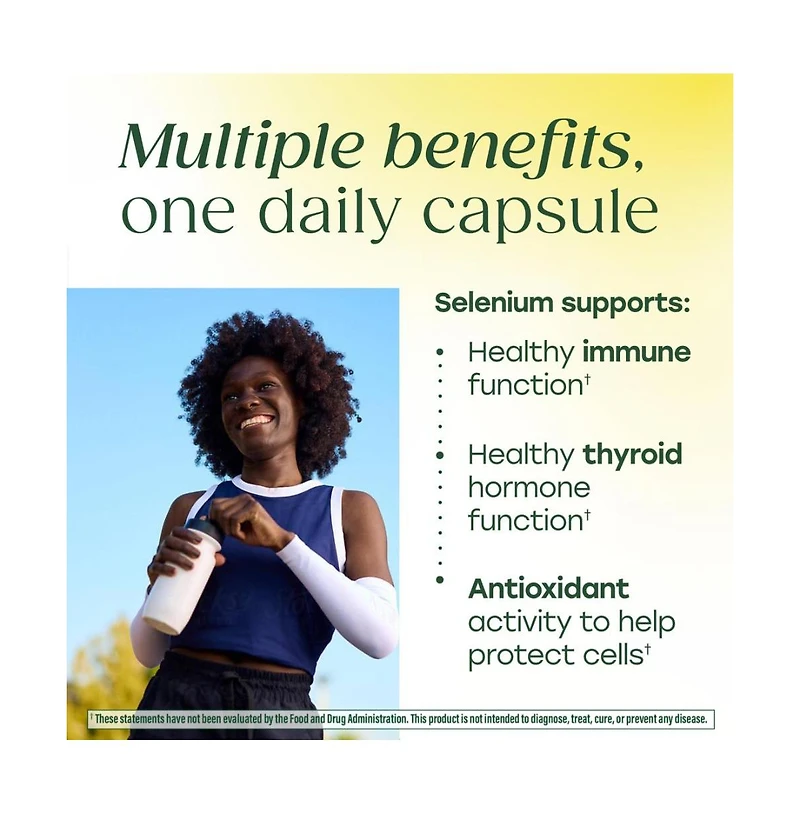 MegaFood High Absorption Selenium 200mcg Capsules, Thyroid and Antioxidant Support, 120 Ct
