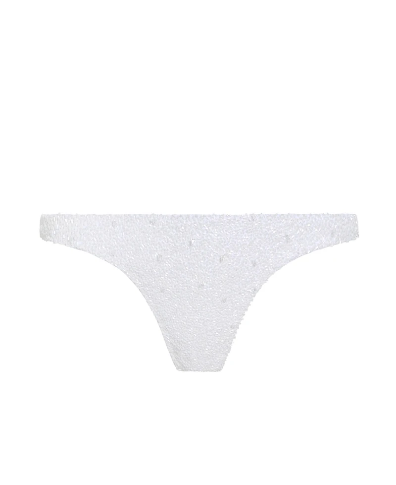 Self-Adore Women's Forever Hand-Beaded Cheeky High-Cut Bikini Bottom