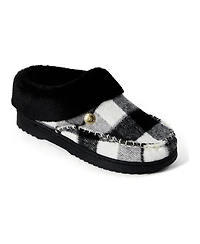 Dearfoams Women's Nyla Plaid Moc Toe Clog Slippers