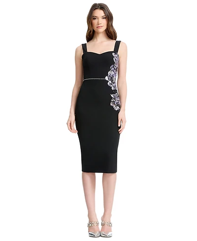 Dress the Population Women's Sweetheart Neck Midi Dress