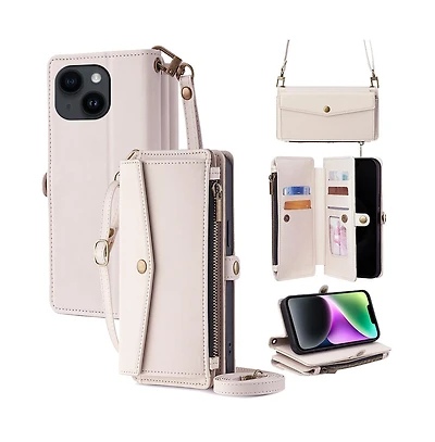 Artudatech Crossbody Card Holder Wallet Case with Adjustable-Stand for Apple iPhone 12-17