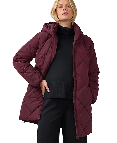 Ingrid + Isabel Maternity Grow-with-You Quilted Hooded Puffer Jacket