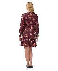 Ingrid + Isabel Women's Long Sleeve Smocked Floral Mini Dress