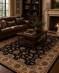 Closeout! Km Home 1592/1010/Black Pesaro Black 3'3" x 4'11" Area Rug