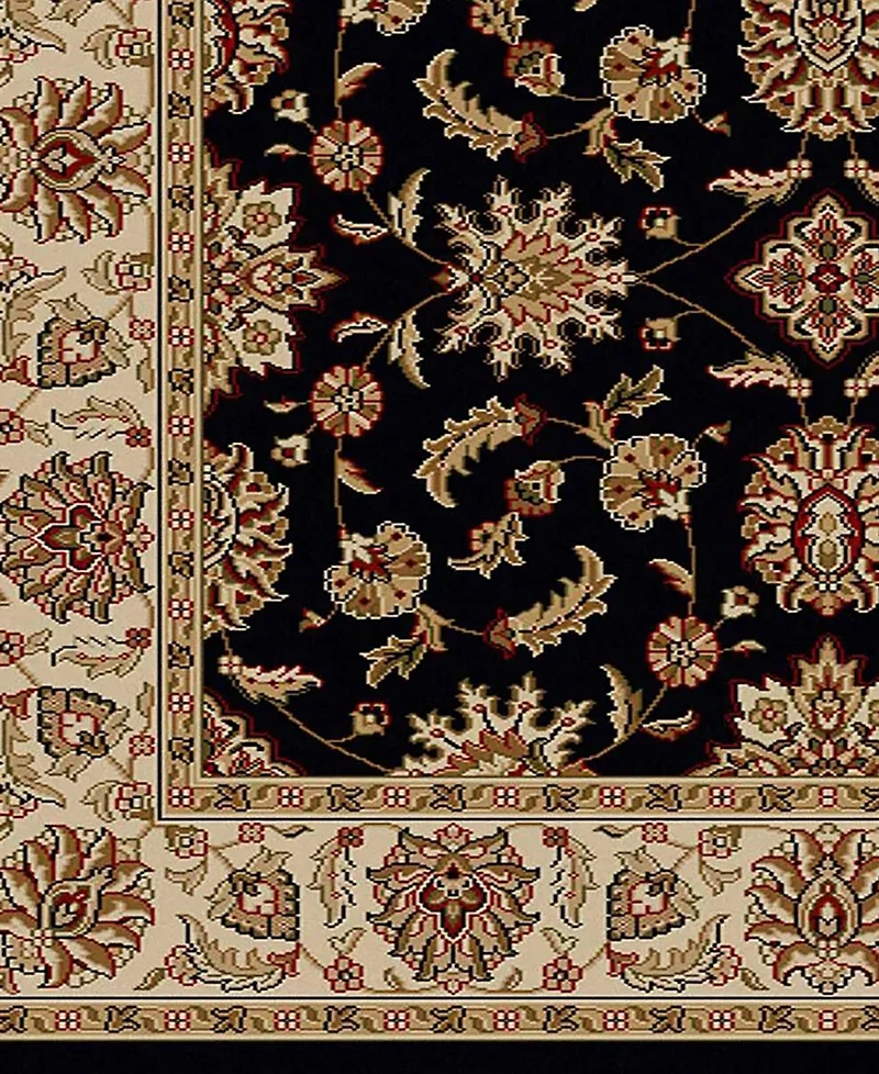 Closeout! Km Home 1592/1011/Black Pesaro Black 5'5" x 7'7" Area Rug
