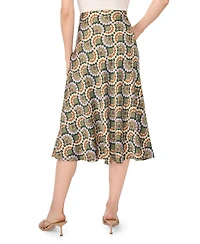 CeCe Women's Bias Midi Geometric-Print Skirt
