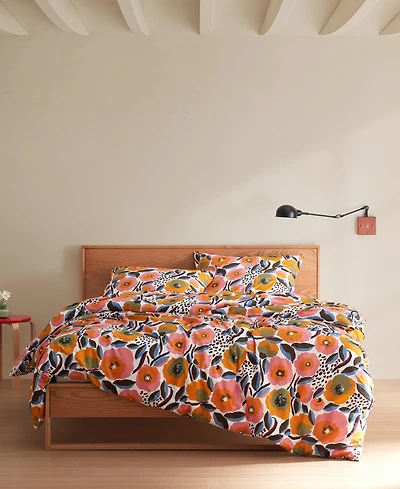 Marimekko Rosarium Cotton Reversible 3 Piece Comforter Set, Full/Queen