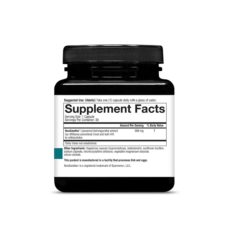 Youtheory Liposomal Ashwagandha Supplement, 30 Vegetarian Capsules (30 Day Supply) Powered by Clinically Studied NooGandha