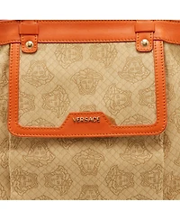 Pre-Owned Versace Women's Medusa Monogram Canvas and Leather Tote Bag